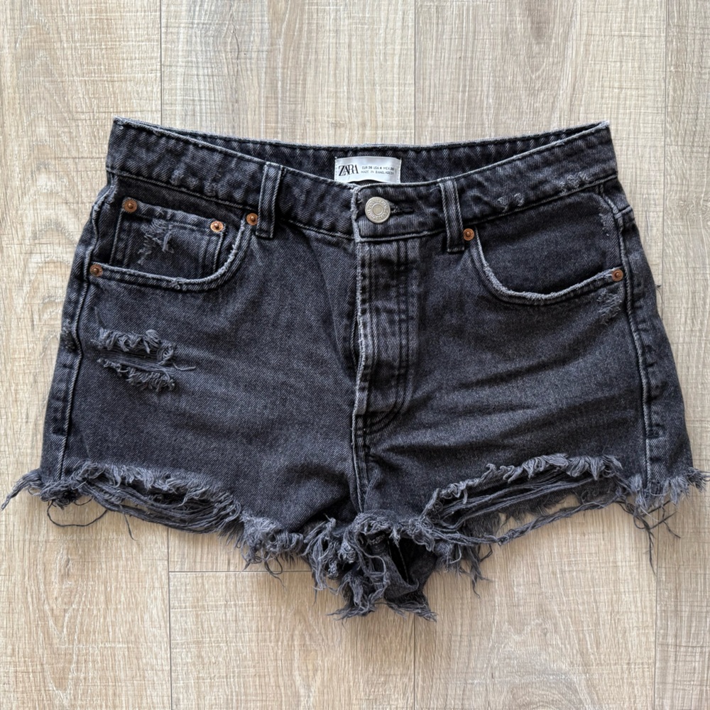 Zara Black Jean Shorts